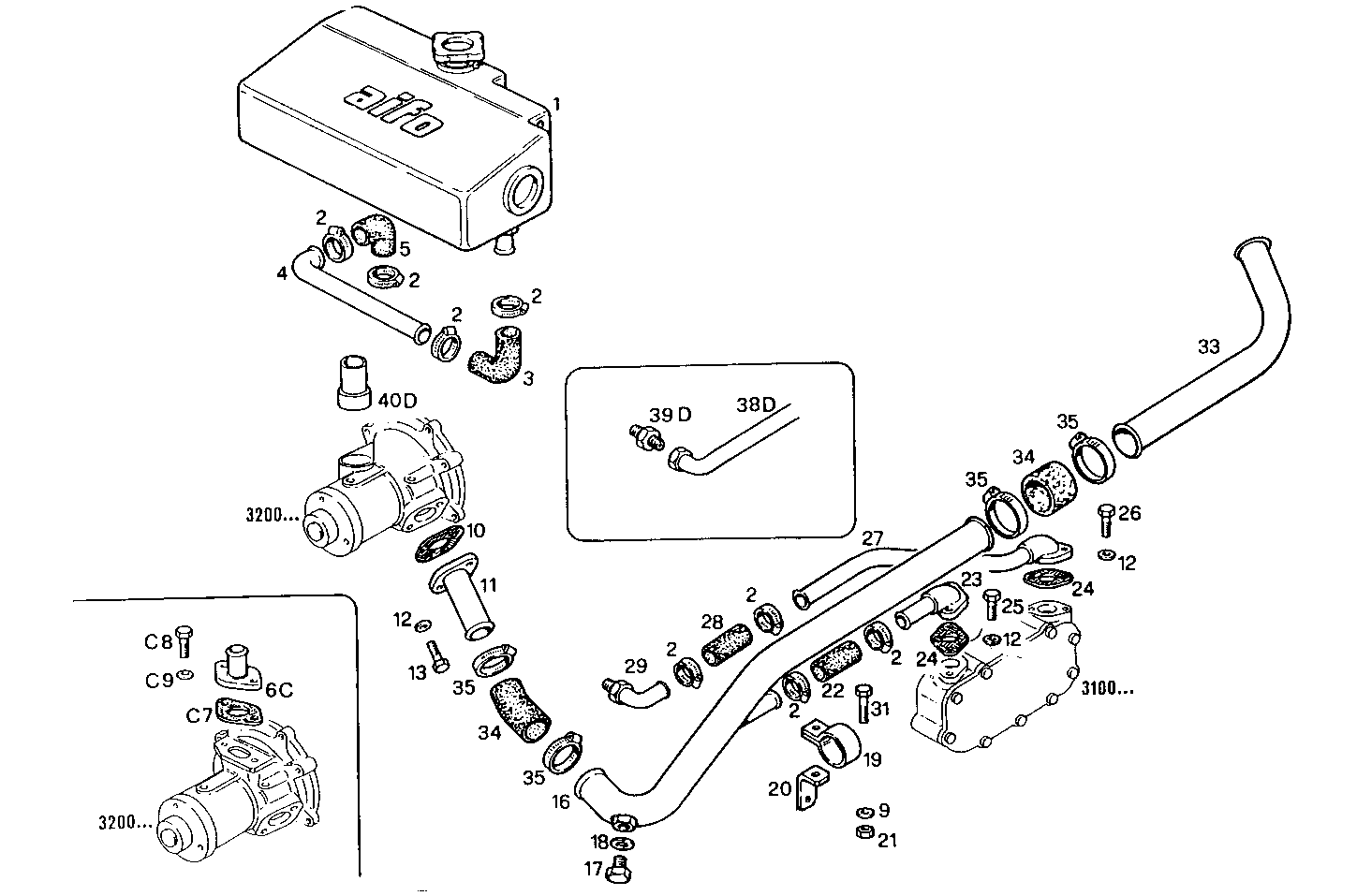 WATER LINES - 8061M14.42 8061M14 parts diagram