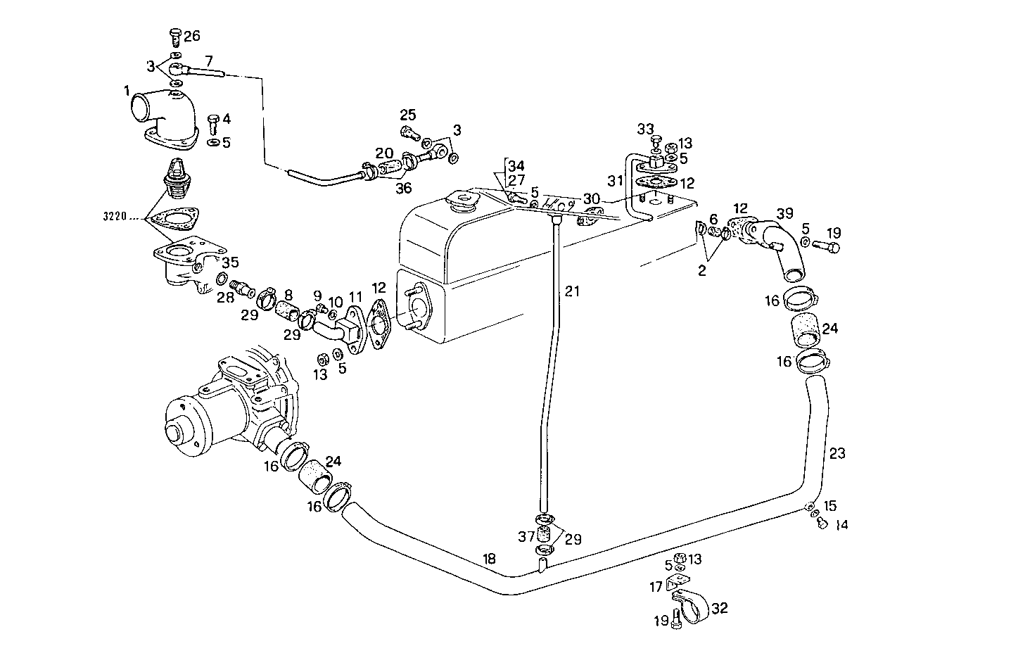 WATER LINES - 8035M06.21 8035M06 parts diagram