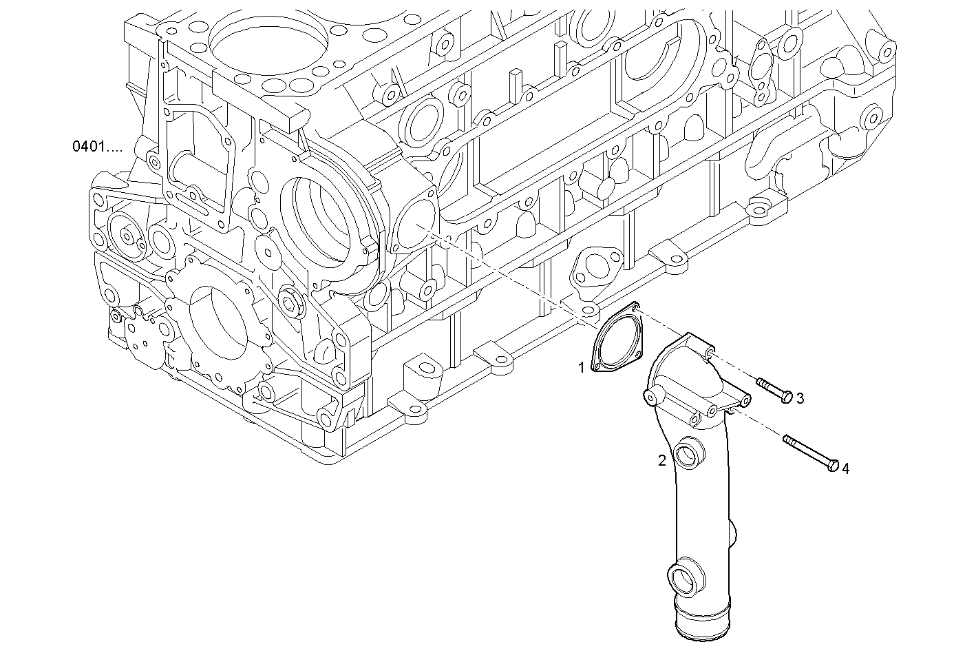 WATER PIPE - F3AE9685A*E001 CURSOR 10 - TIER 3 parts diagram