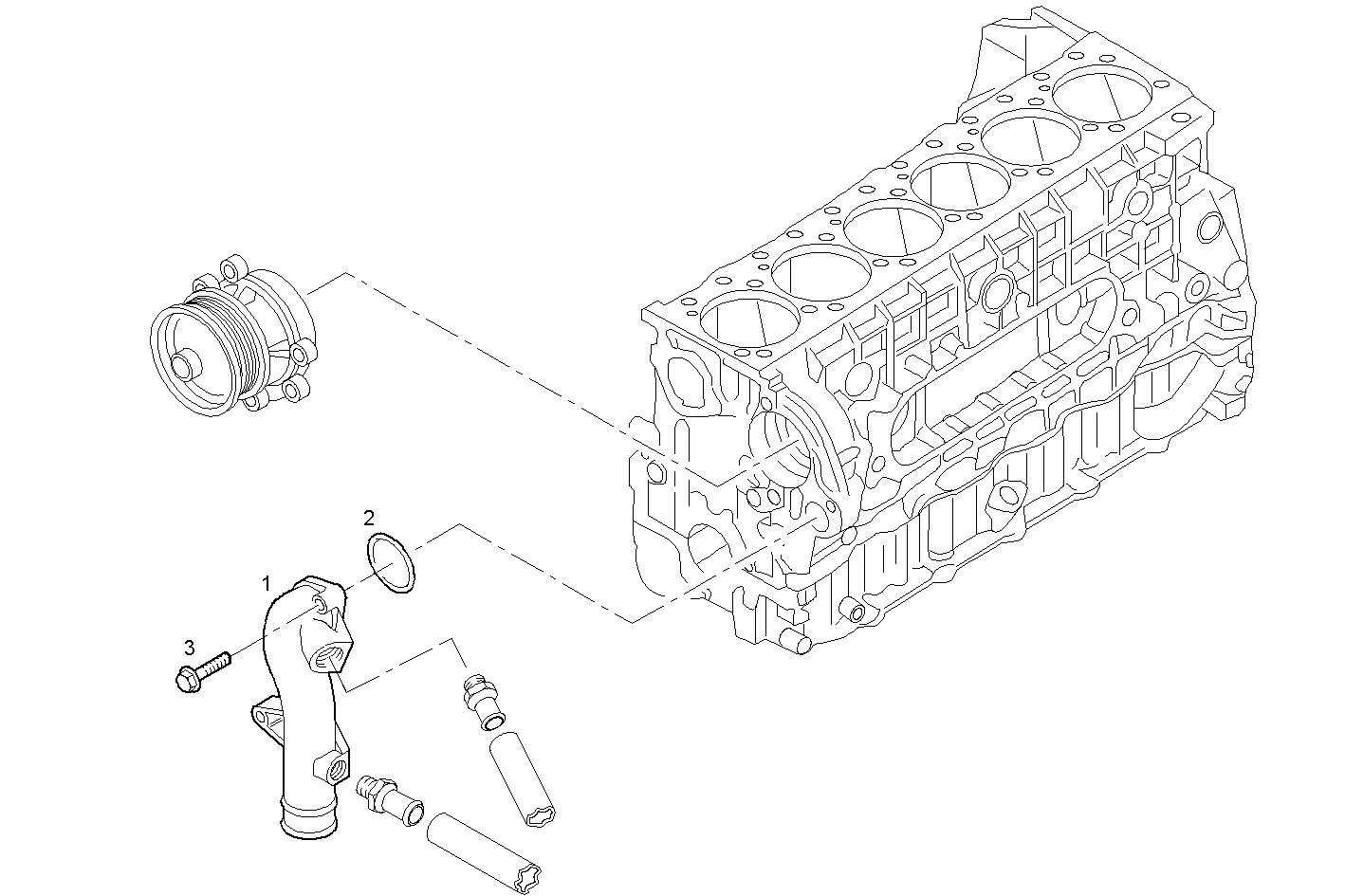 WATER PIPE - F2BE0681A*BC13 CURSOR 8 - EURO 3 parts diagram