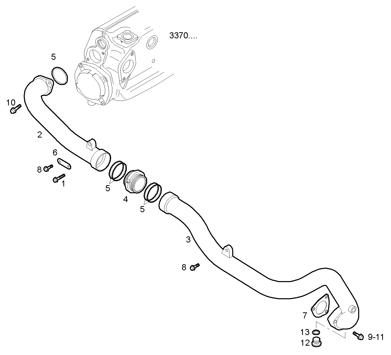 WATER PIPE - C13ENSM33.10 CURSOR 13 parts diagram