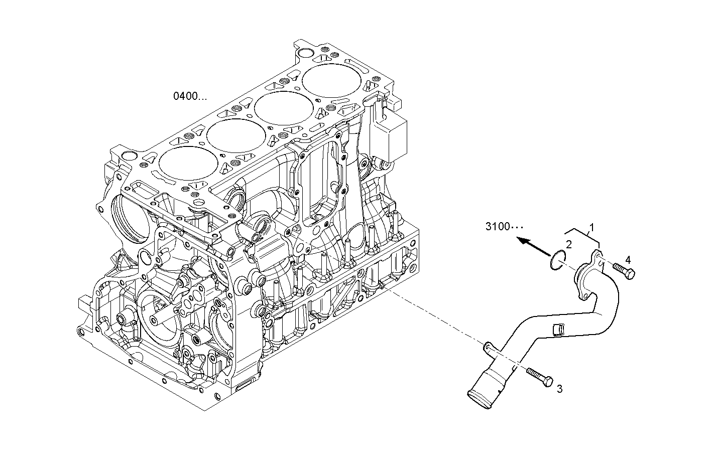 WATER PIPE - S30ENT422.10P002 SOFIM HPI 3.0L - EURO 4 parts diagram