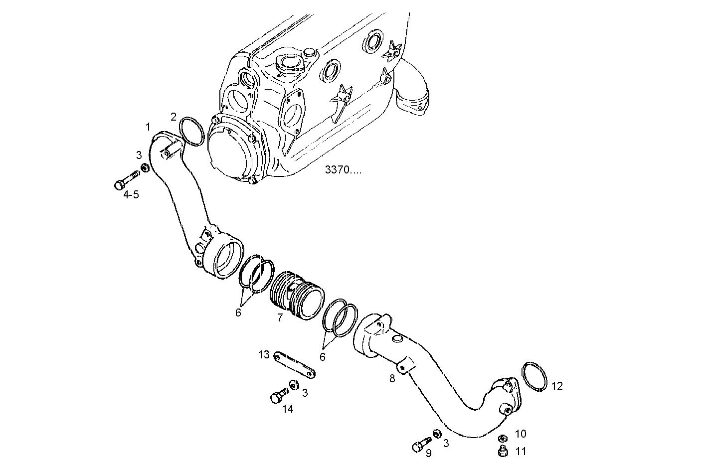 WATER PIPE - C78ENAM12.00 CURSOR 8 parts diagram