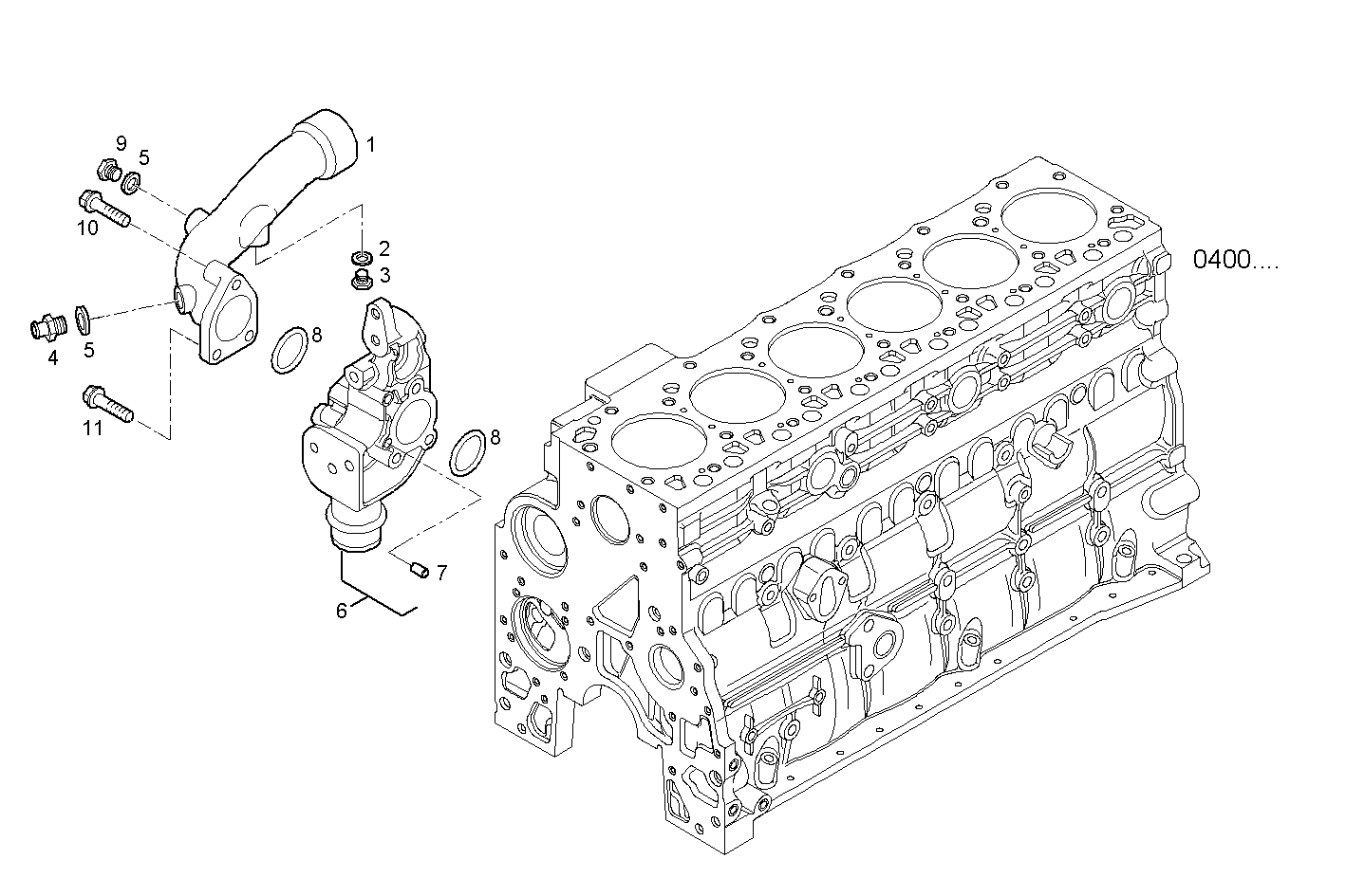 WATER PIPE - N67MNTF40.01A001 NEF 6 mechanic. - TIER 2 parts diagram