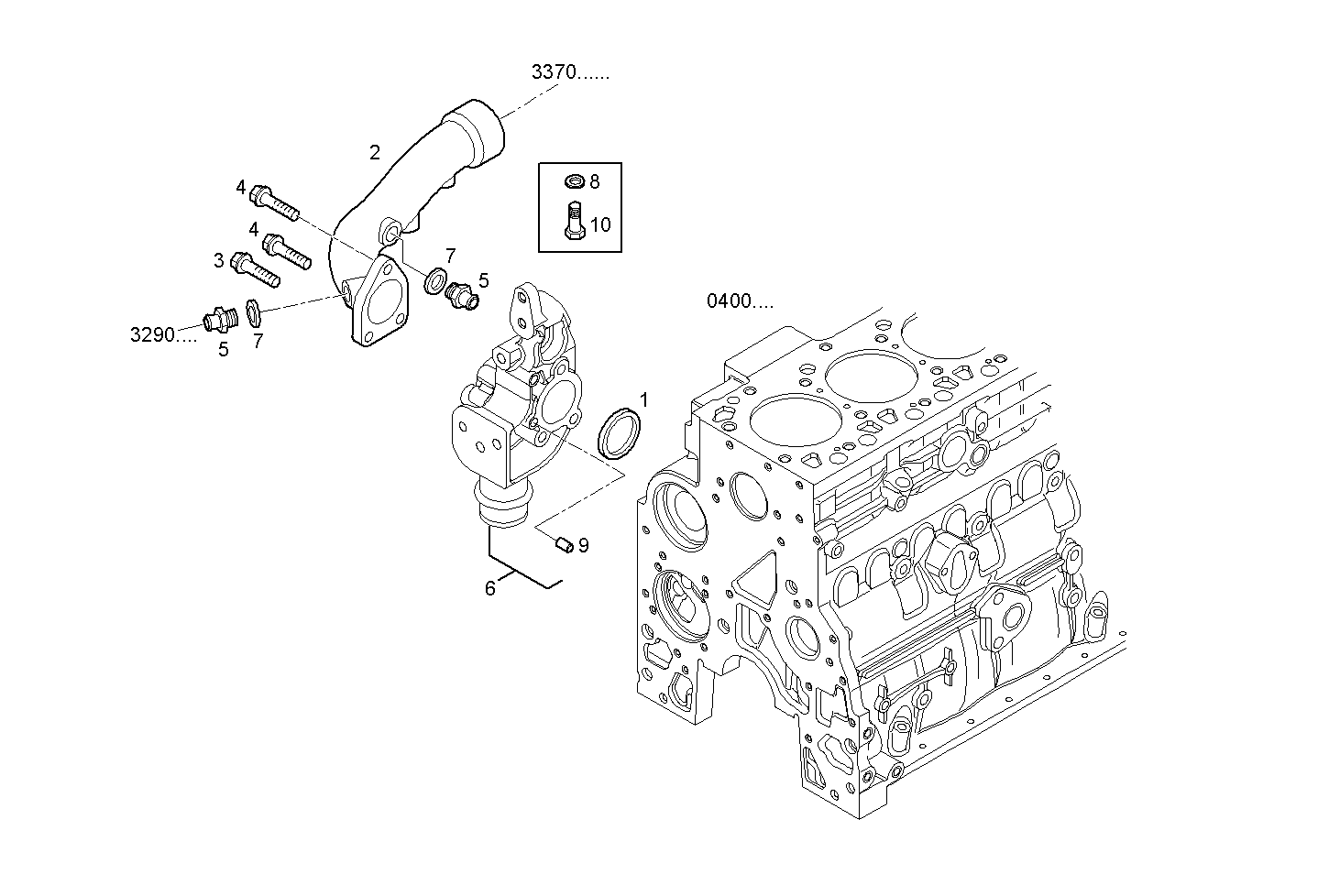 WATER PIPE - N67ENTM45.10 NEF 6 electron. parts diagram