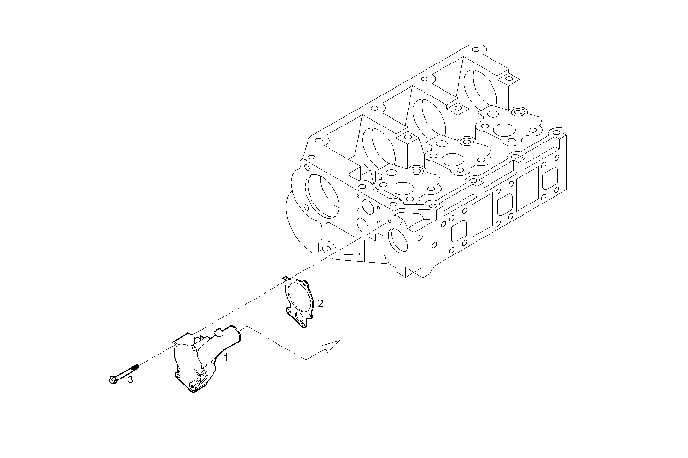 HEAD WATER EXIT PIPE - F2BE0642B*A001 CURSOR 8 CNG parts diagram