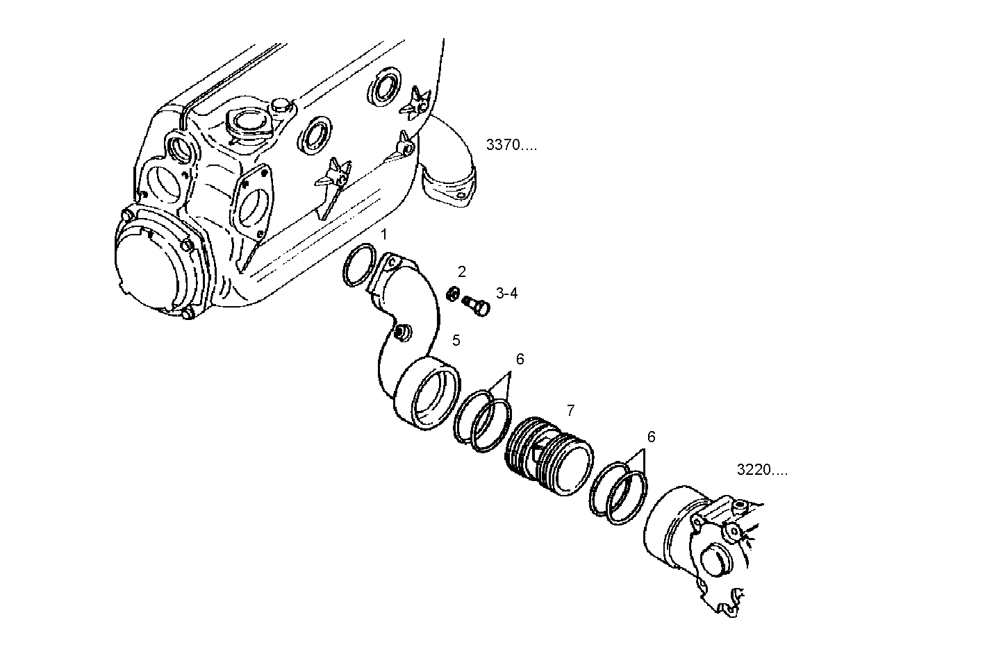 HEAD WATER EXIT PIPE - C78ENAM12.00 CURSOR 8 parts diagram