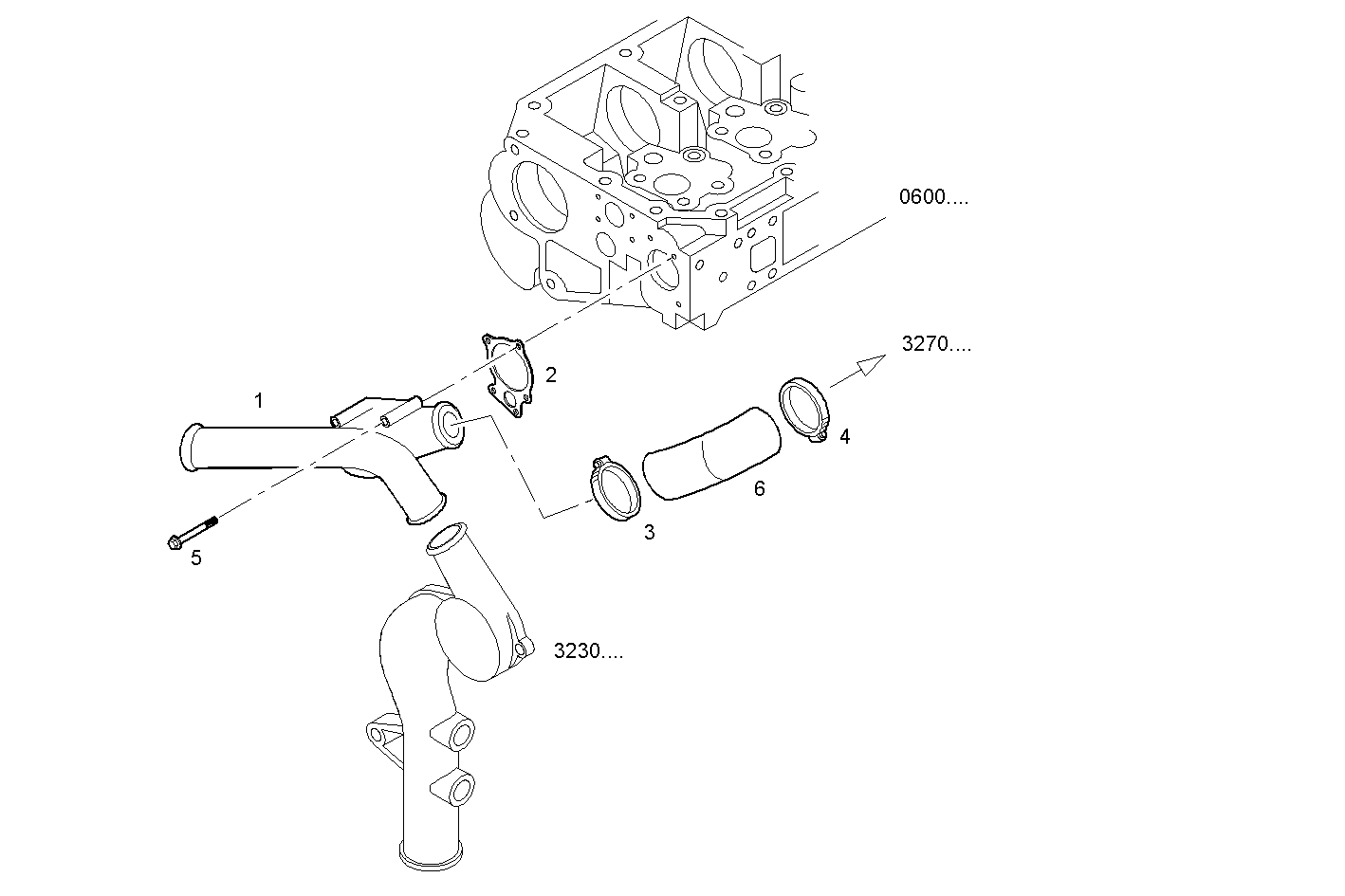 HEAD WATER EXIT PIPE - C78ENTC25.00A003 CURSOR 8 - EURO 3 parts diagram