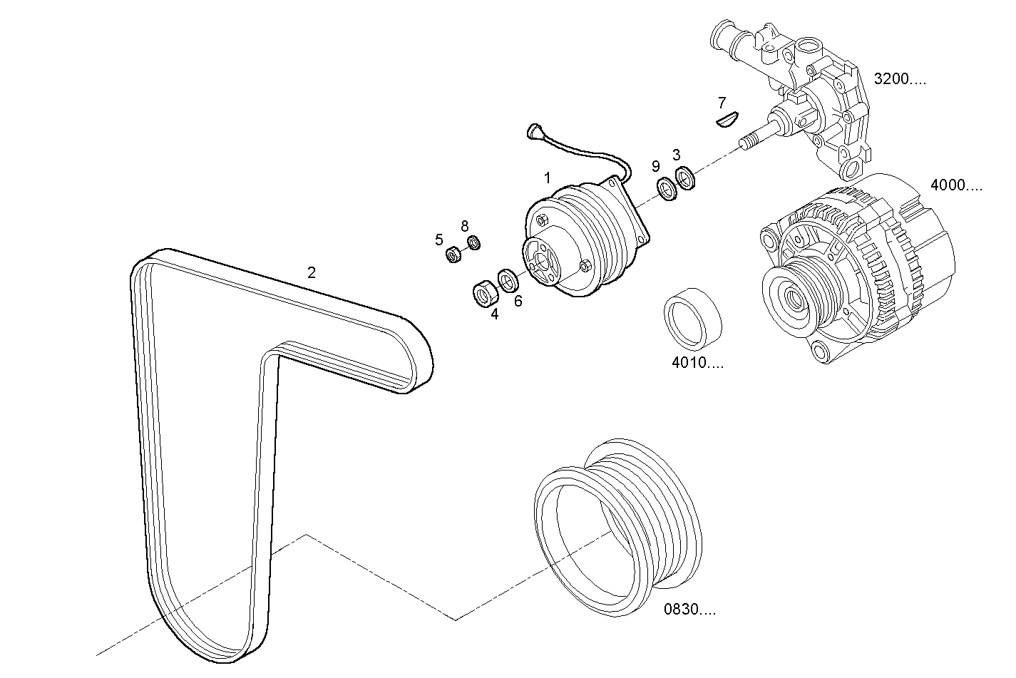 PULLEYS AND BELTS - 8140.43C.3941 8140.43 parts diagram