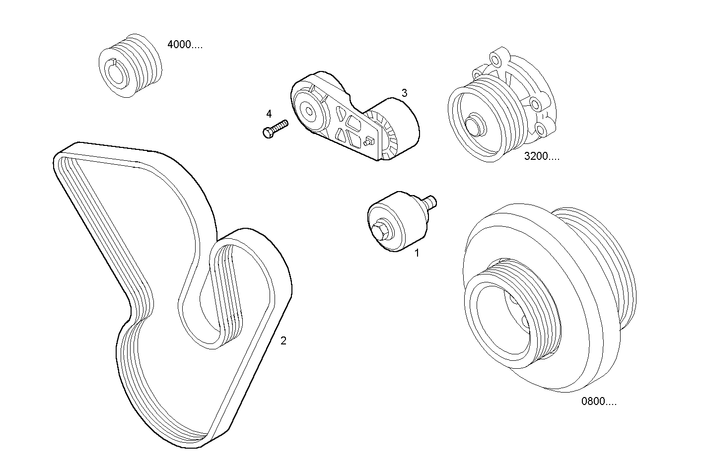 PULLEYS AND BELTS - F2BE0684B*B131 CURSOR 8 - TIER 2 parts diagram