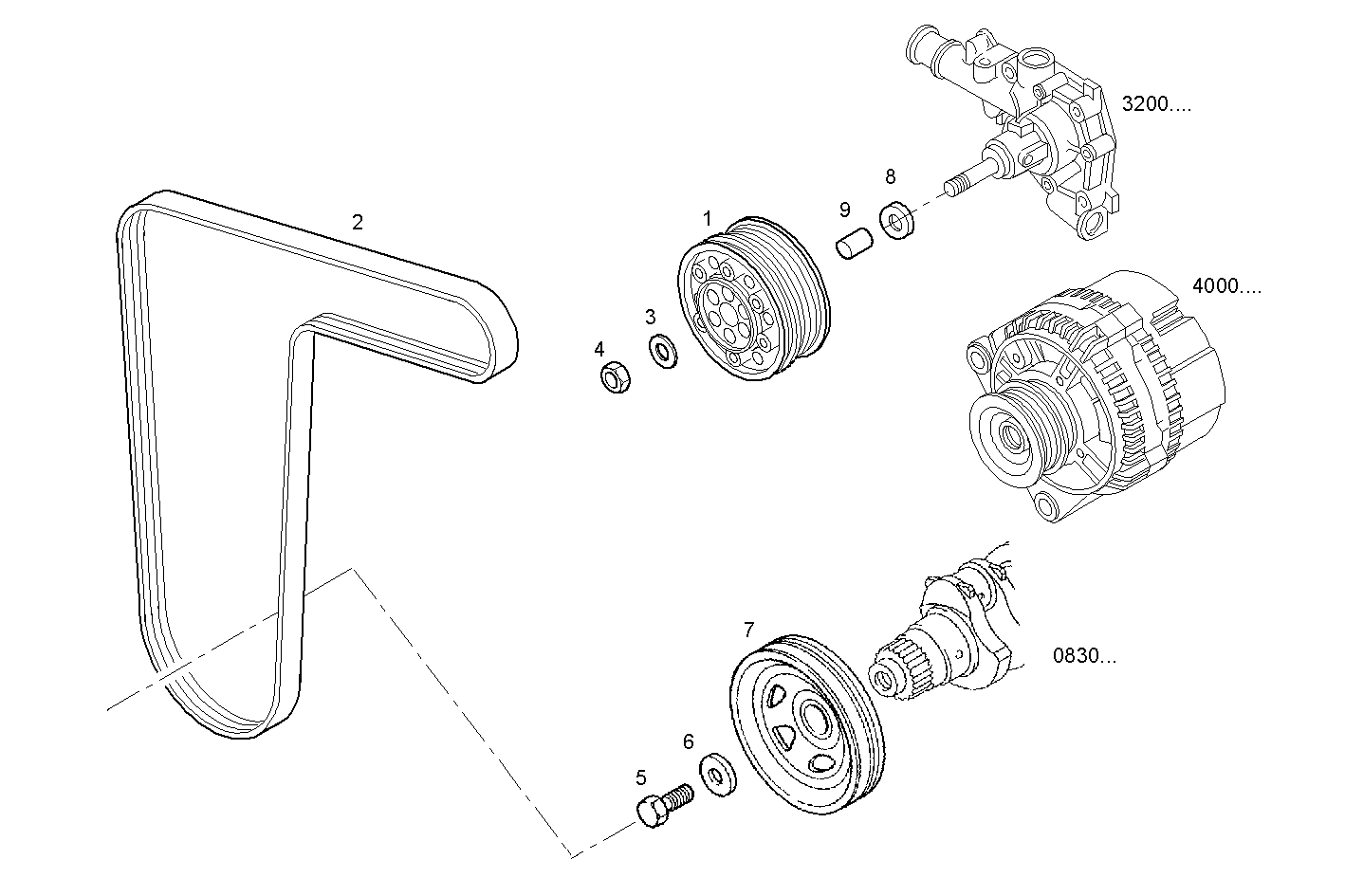 PULLEYS AND BELTS - 8140SRC31.35 - 1C 8140SRC31 parts diagram