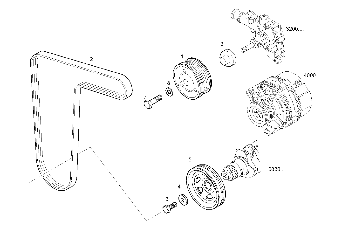 PULLEYS AND BELTS - 8140SRC31.35L002- 1C 8140SRC31 parts diagram