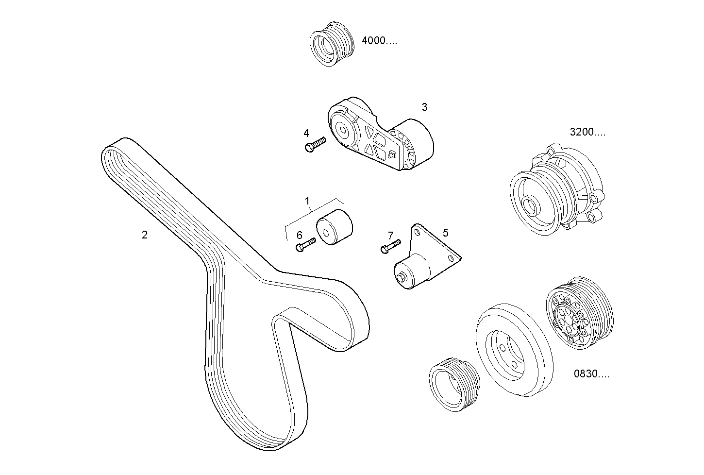 PULLEYS AND BELTS - C78ENTM50.10 CURSOR 8 parts diagram