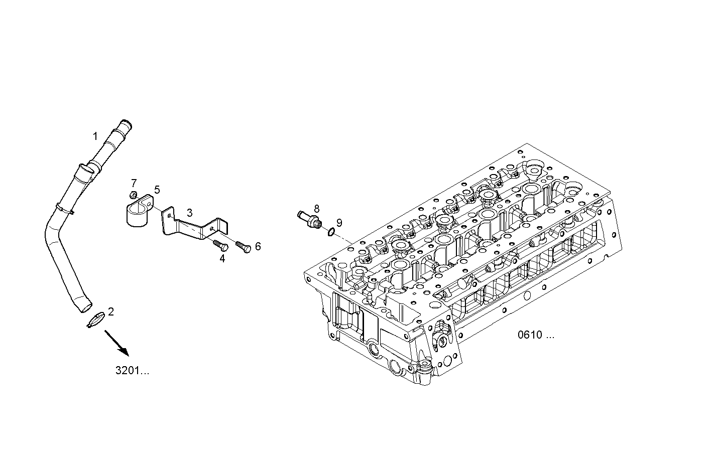 DELIV. HEATING PIPE - S30ENT422.10P002 SOFIM HPI 3.0L - EURO 4 parts diagram