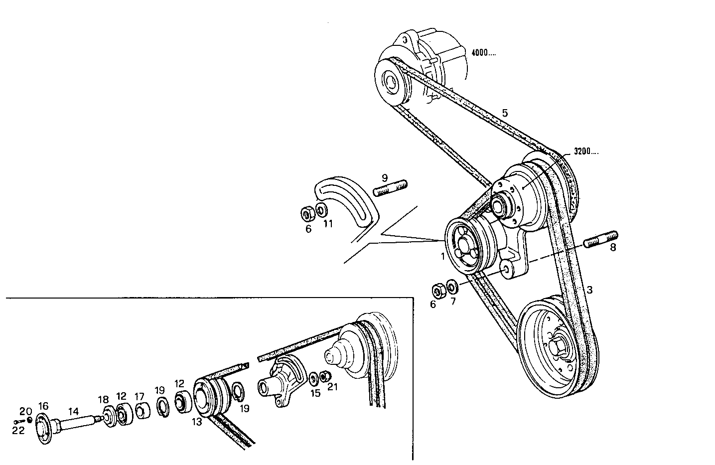 PULLEYS AND BELTS - 8210Si15.00A520 8210Si15 parts diagram