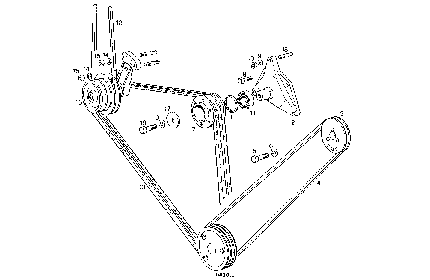 PULLEYS AND BELTS - 8210SRG85.10 8210SRG85 parts diagram