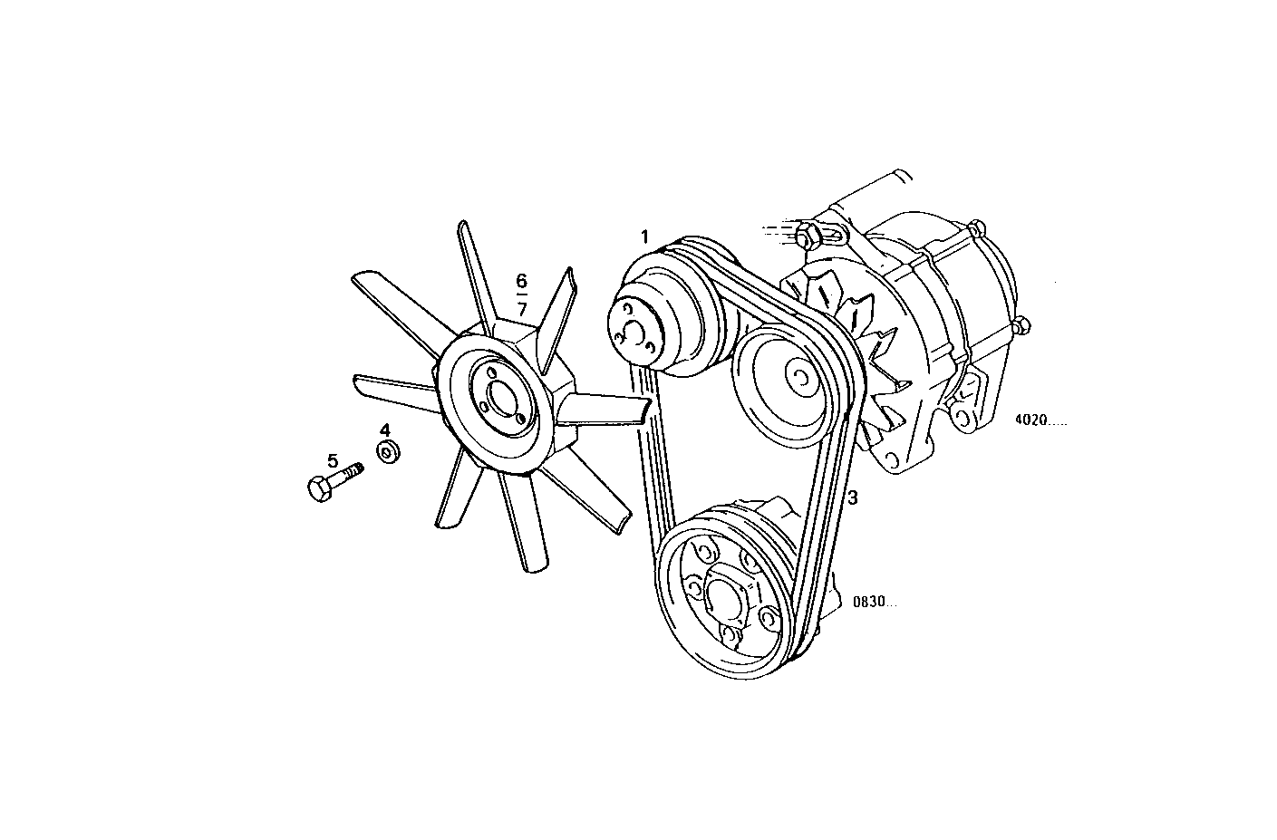 PULLEYS AND BELTS - 8045E00.59A001 8045E00 parts diagram