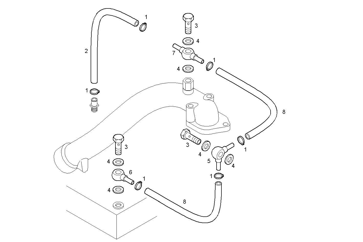 WATER LINES - N40ENTM25.10 NEF 4 electron. parts diagram