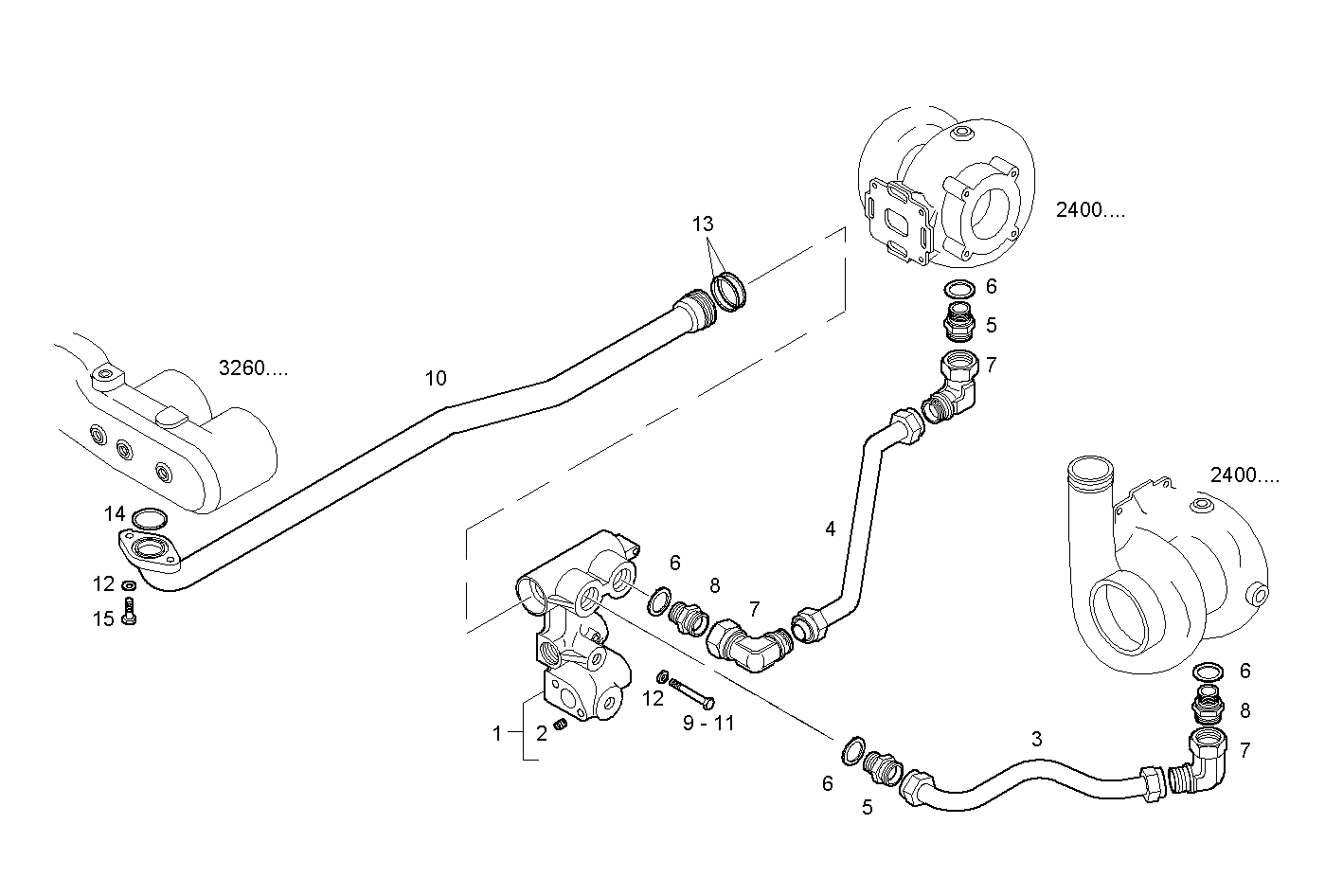 WATER LINES - C13ENTM77.10 CURSOR 13 parts diagram