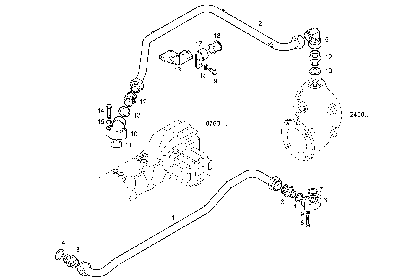 WATER LINES - C13ENTM77.10 CURSOR 13 parts diagram