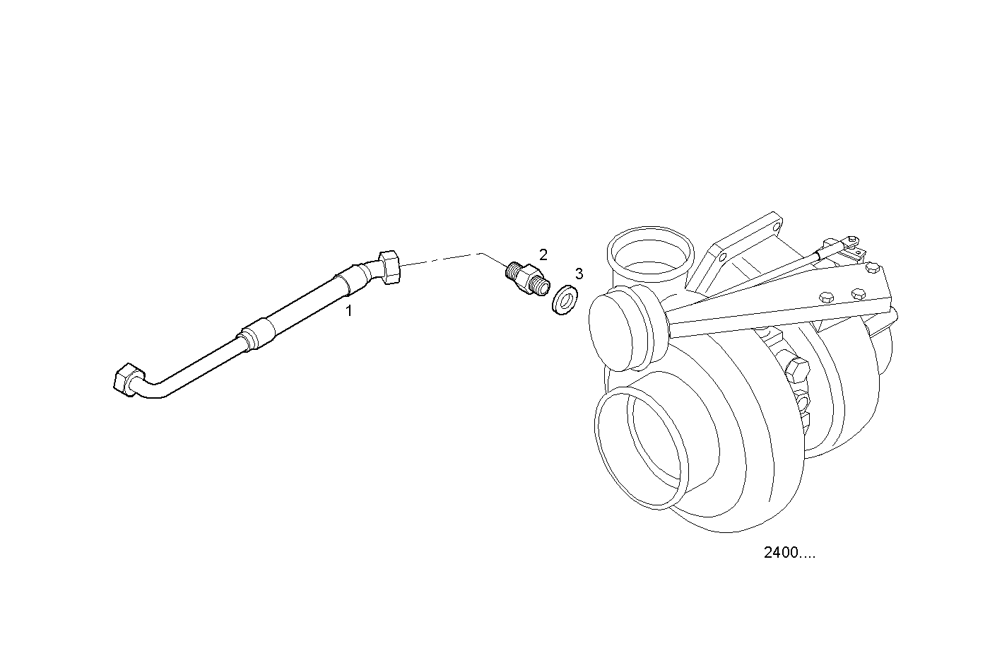 TURBO WATER INLET  PIPE - F3BE0681M*B722 CURSOR 13 - EURO 3 parts diagram