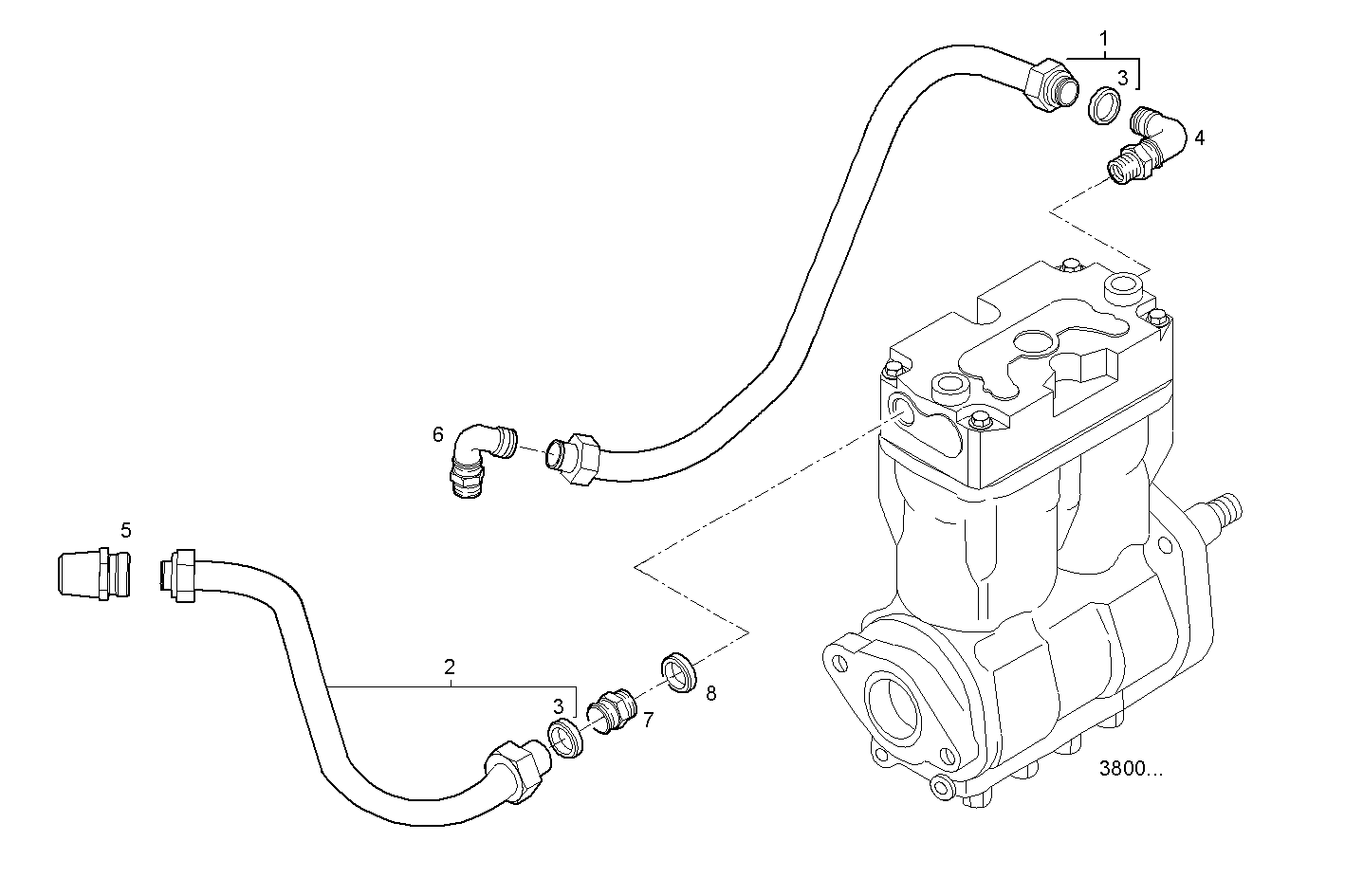WATER LINES - N60MNTG26.00A001 NEF 6 CNG parts diagram