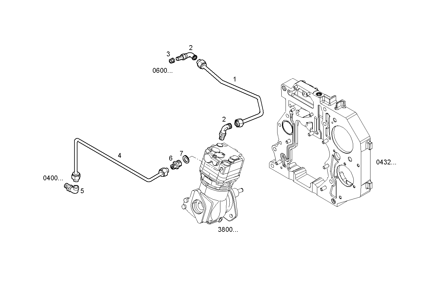 WATER LINES - F4AE0481A*C106 NEF 4 electron. - EURO 3 parts diagram