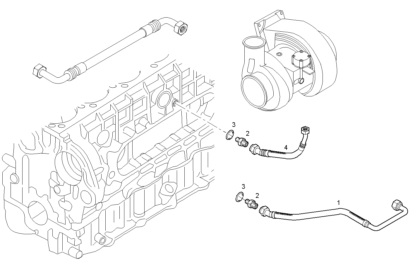 TURBO WATER INLET  PIPE - F2BE0681A*BC13 CURSOR 8 - EURO 3 parts diagram