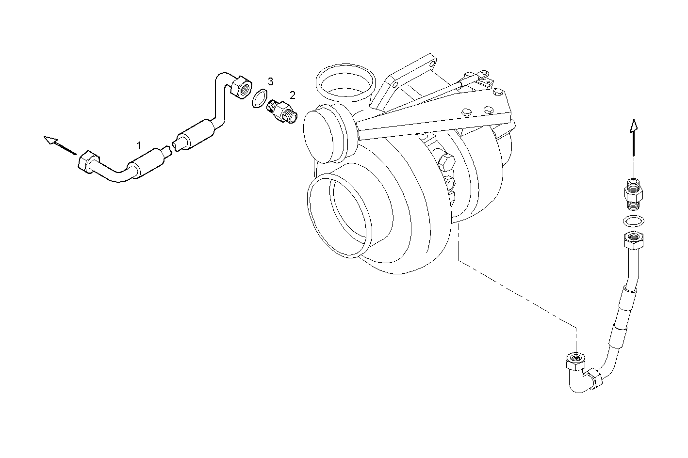 TURBO WATER INLET  PIPE - F2BE0642B*A001 CURSOR 8 CNG parts diagram