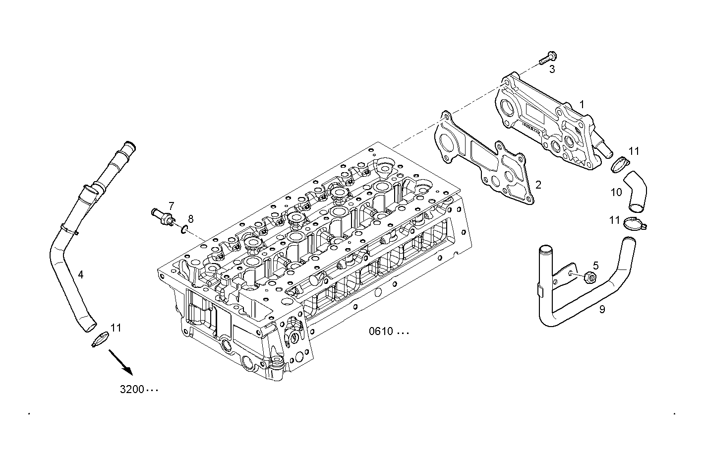 WATER LINES - F1CE0481B*A001 SOFIM HPI 3.0L - EURO 3 parts diagram