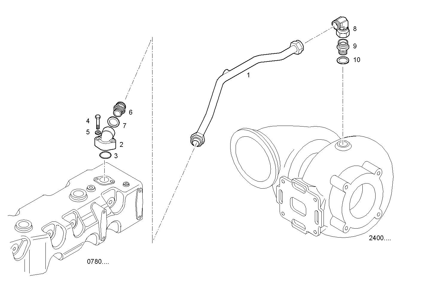 TURBO WATER OUTLET PIPE - C13ENSM33.10 CURSOR 13 parts diagram