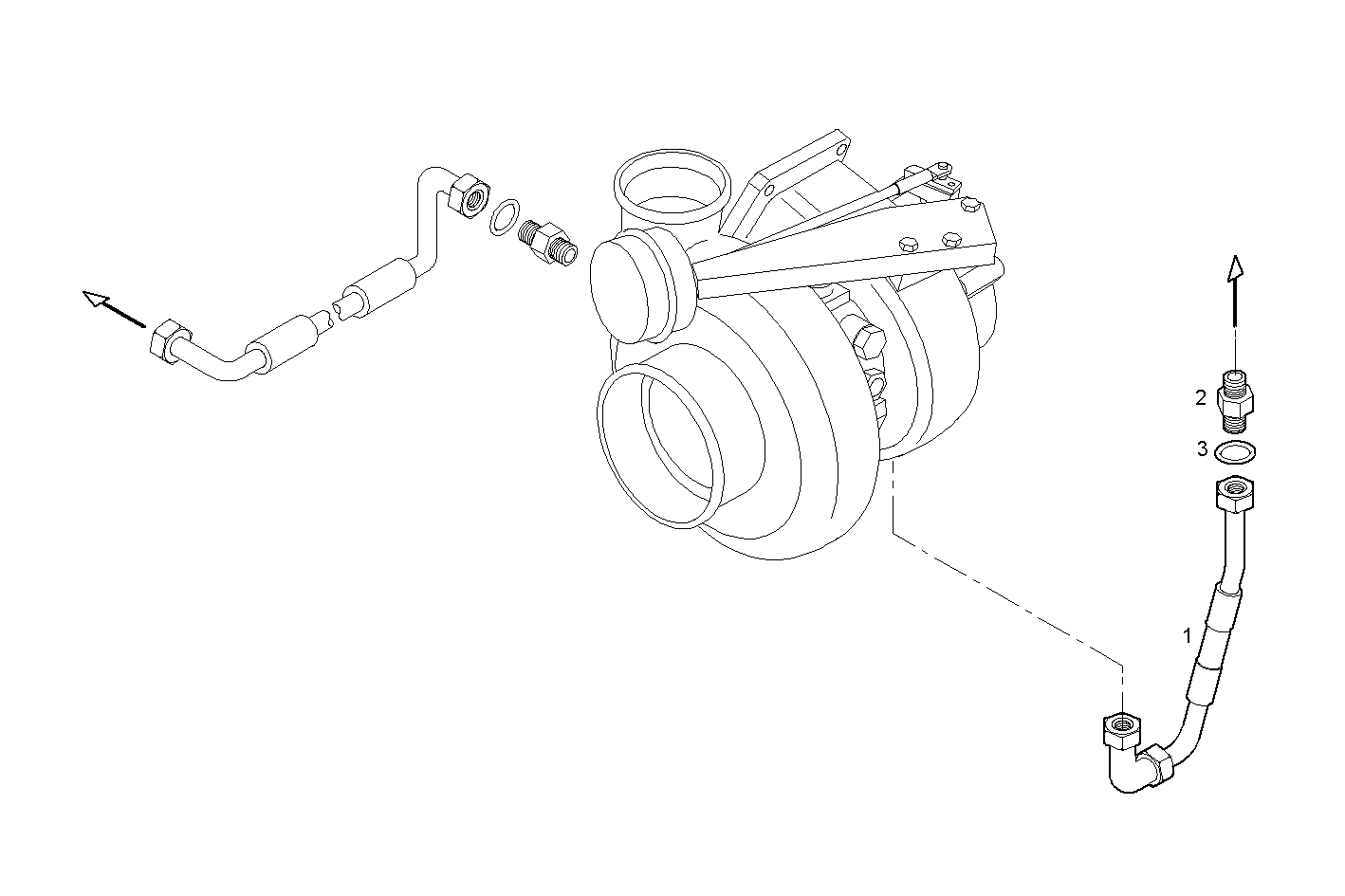 TURBO WATER OUTLET PIPE - F2BE0642A*A003 CURSOR 8 CNG parts diagram