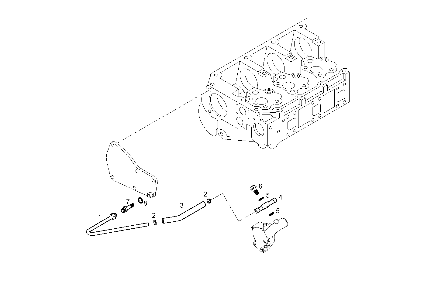 BLEEDER TUBING - F2BE0642B*A001 CURSOR 8 CNG parts diagram