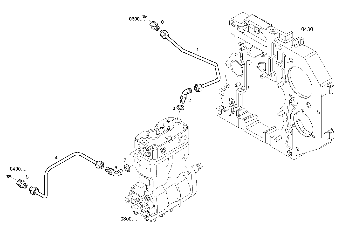 WATER LINES - N60ENTC27.00A001 NEF 6 electron. - EURO 3 parts diagram