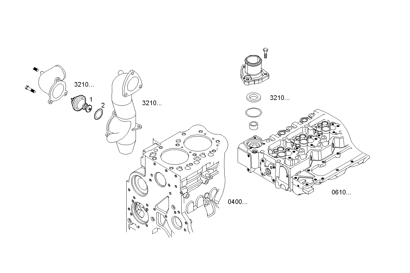 THERMOSTAT - N60MNTG26.00A001 NEF 6 CNG parts diagram