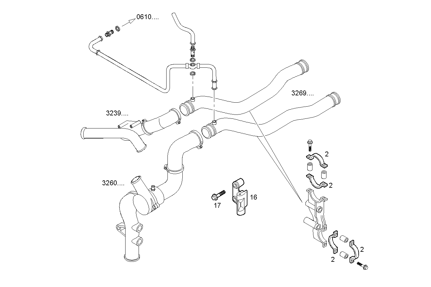 UNIT PRESURIZATION LINE - F2BE0682F*B403 CURSOR 8 - EURO 3 parts diagram