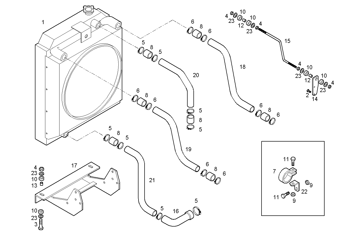 RADIATOR - N60ENTD20.00A801 NEF 6 electron. - TIER 2 parts diagram