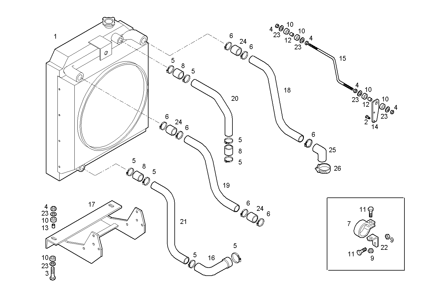 RADIATOR - N67MNTD20.00A007 NEF 6 mechanic. parts diagram