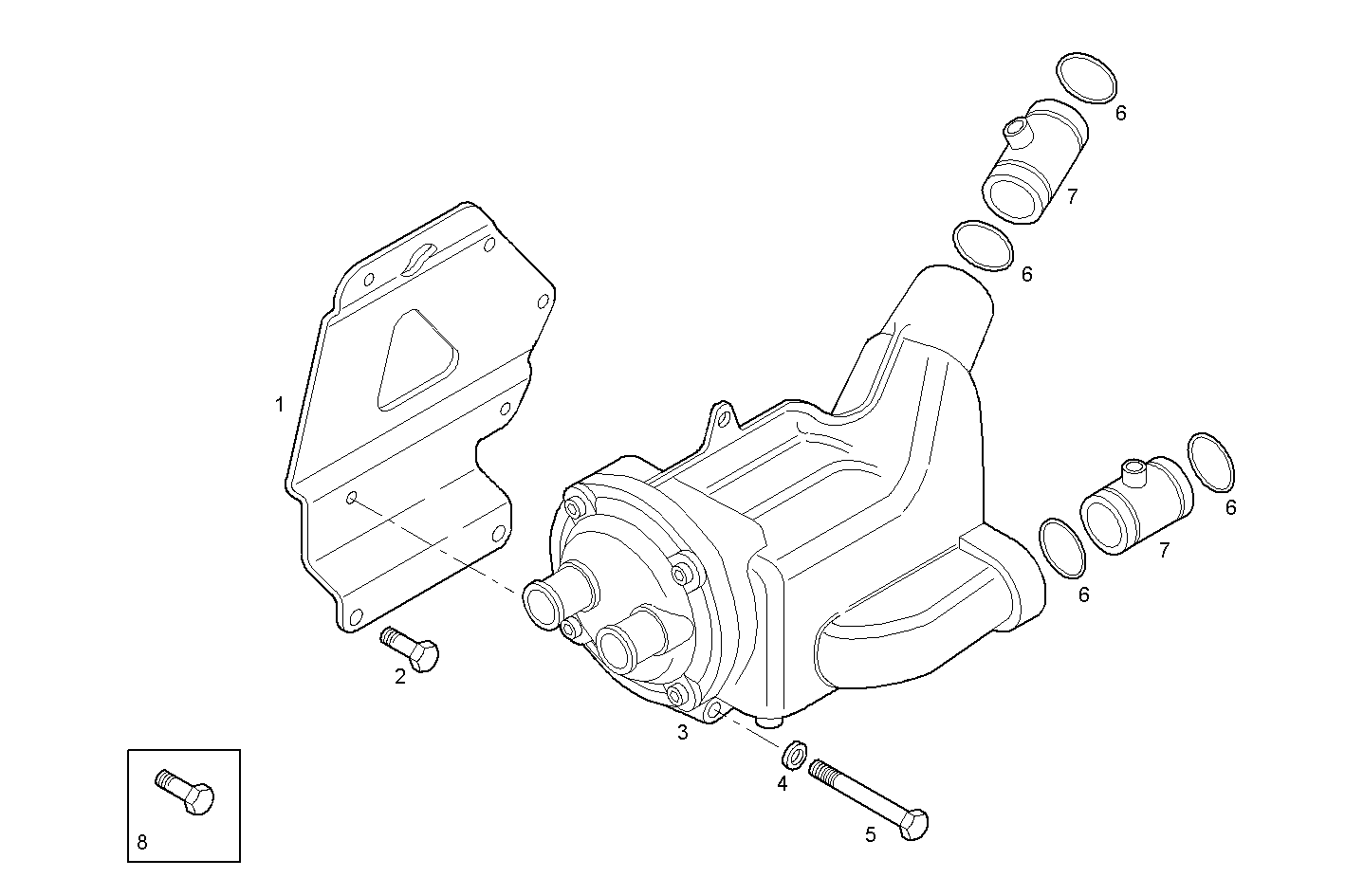 FRESH WATER - SEA WATER HEAT EXCHANGER - N60ENTF40.00 NEF 6 electron. parts diagram