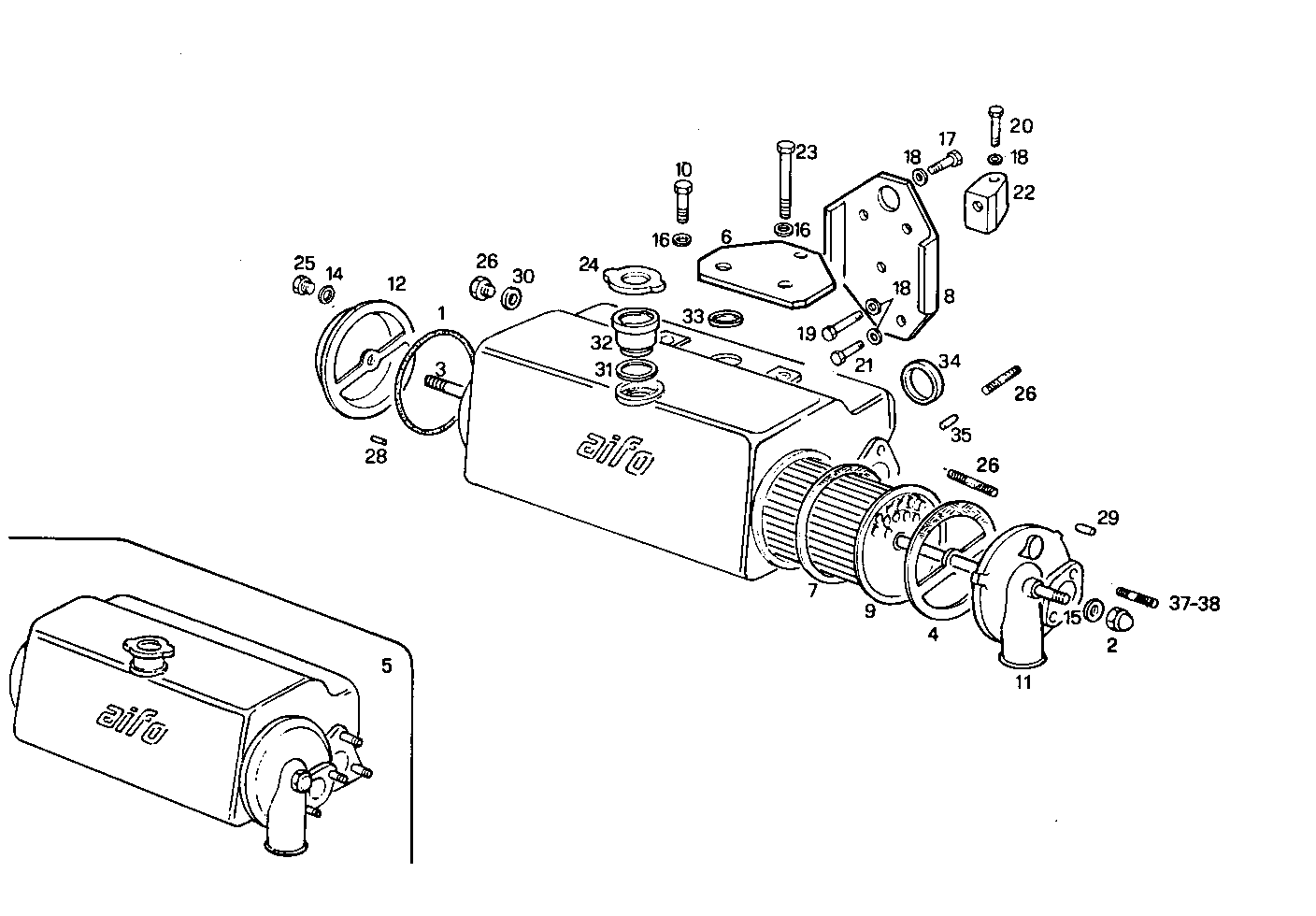FRESH WATER - SEA WATER HEAT EXCHANGER - 8361SRM32.01 8361SRM32 parts diagram
