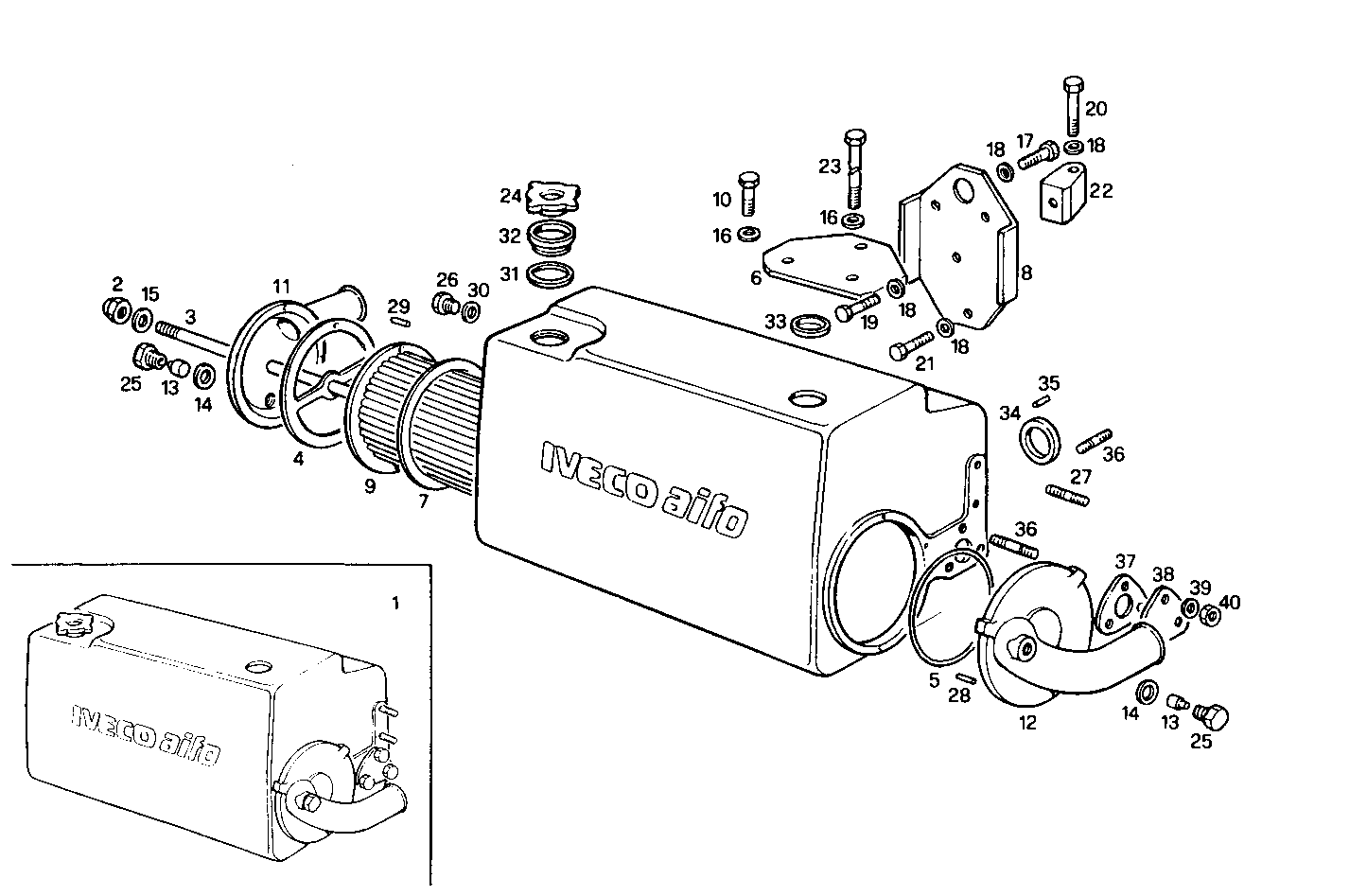 FRESH WATER - SEA WATER HEAT EXCHANGER - 8361SRM40.40 8361SRM40 parts diagram