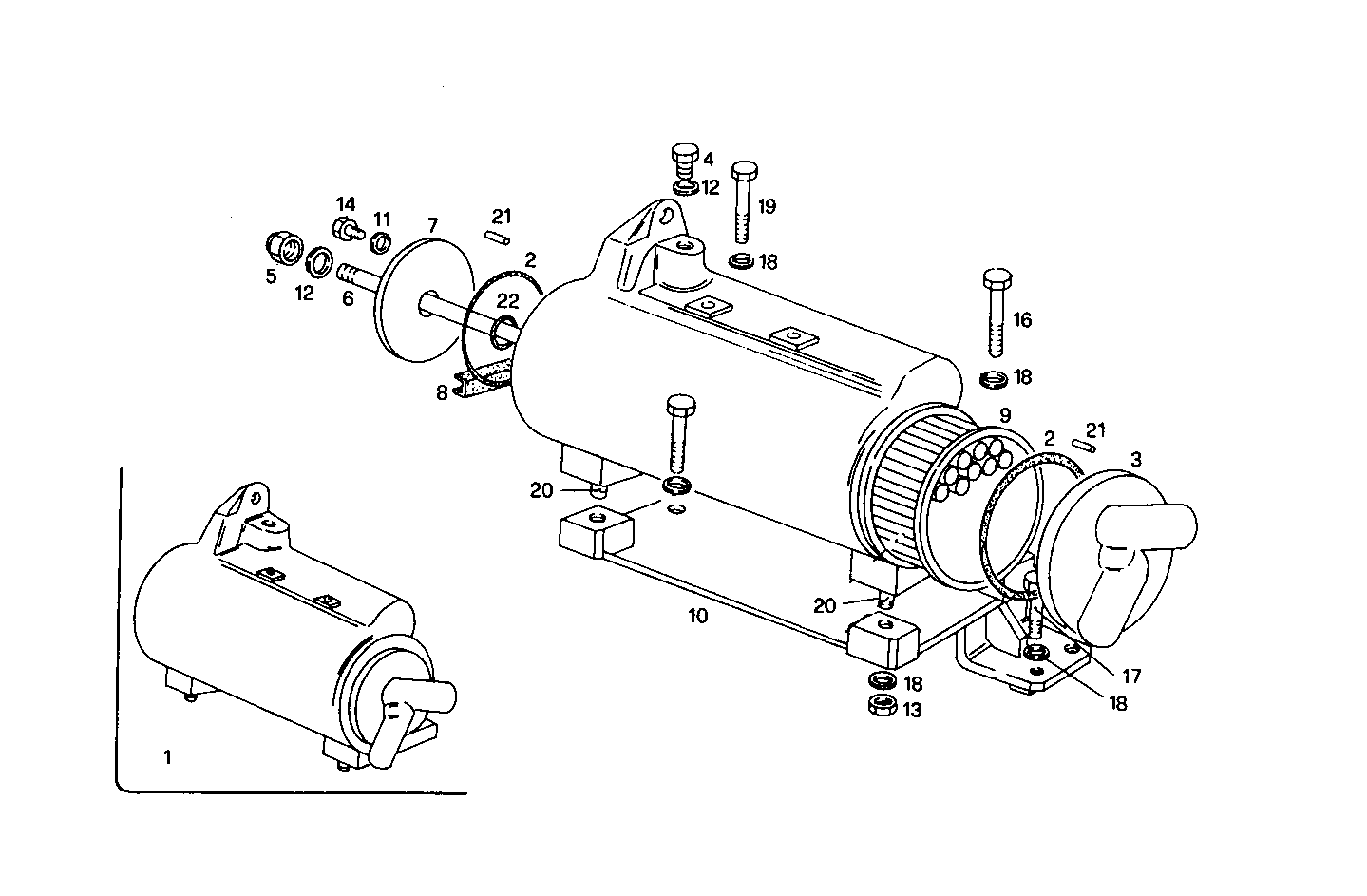 FRESH WATER - SEA WATER HEAT EXCHANGER - 8061M12.00 8061M12 parts diagram