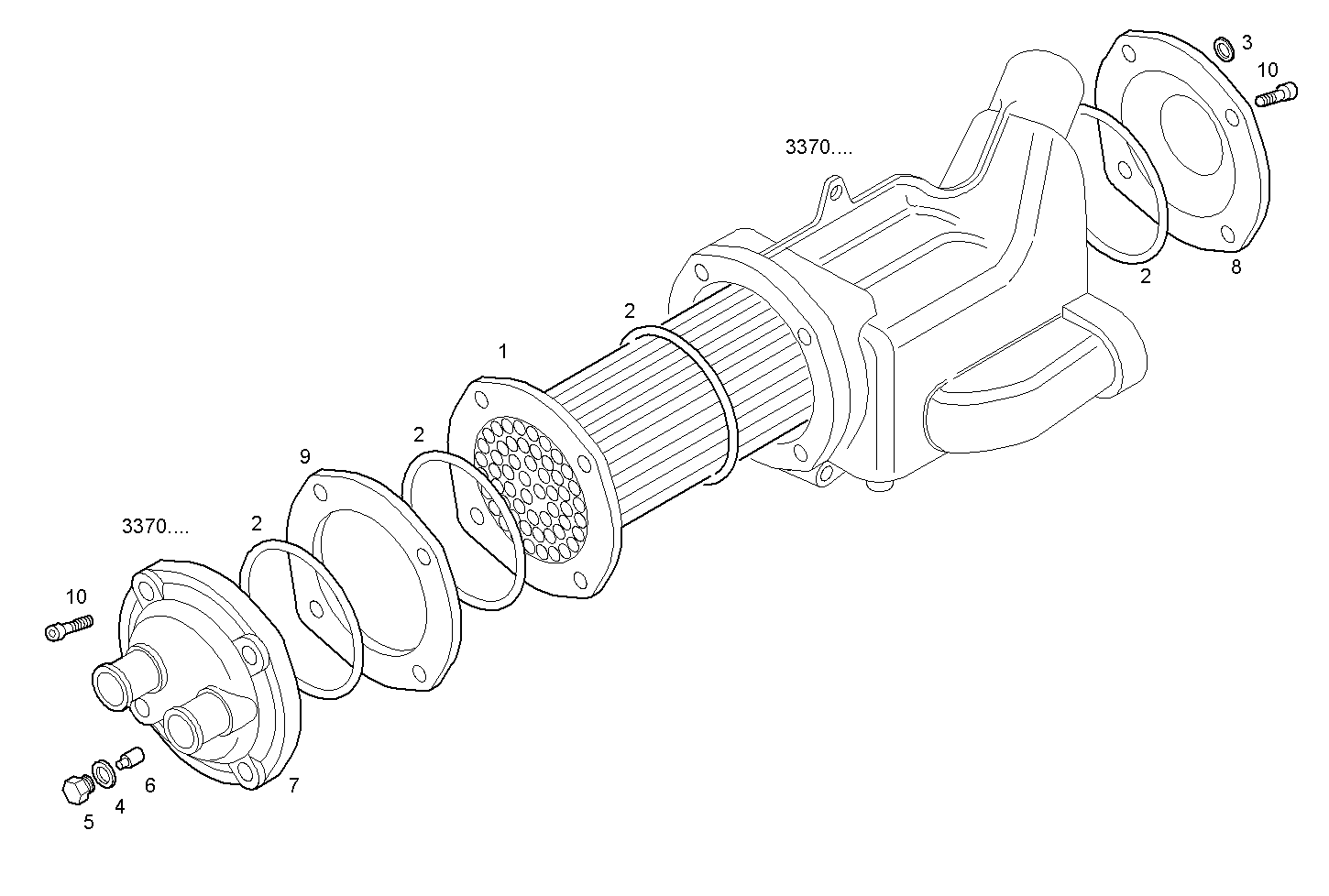 FRESH WATER - SEA WATER HEAT EXCHANGER (COMPONENTS) - N60ENTF40.00 NEF 6 electron. parts diagram