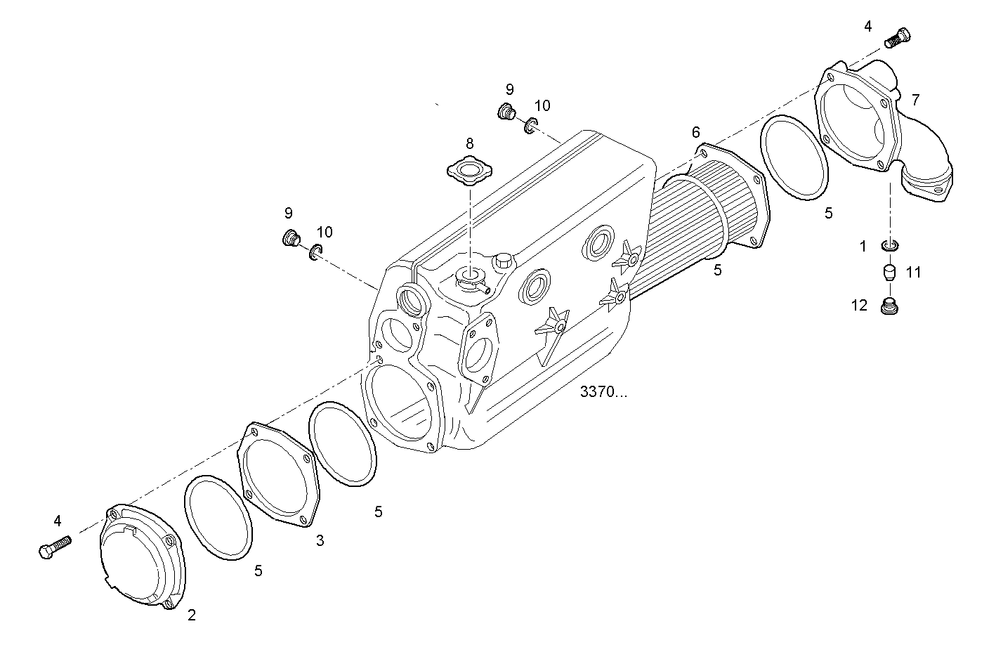 FRESH WATER - SEA WATER HEAT EXCHANGER (COMPONENTS) - C78ENTM55.10 CURSOR 8 parts diagram