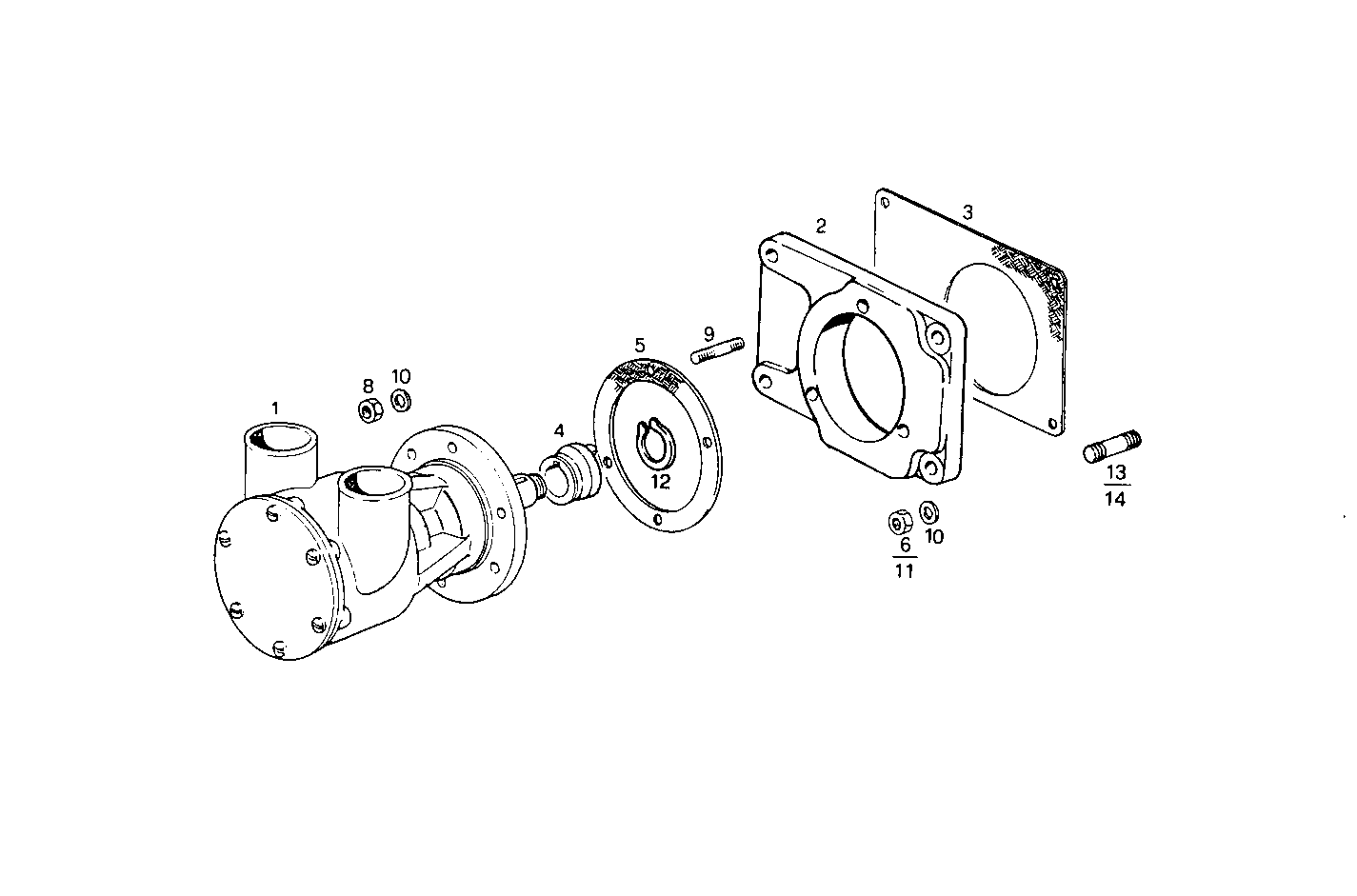 SEA WATER PUMP - 8065M12.00 8065M12 parts diagram