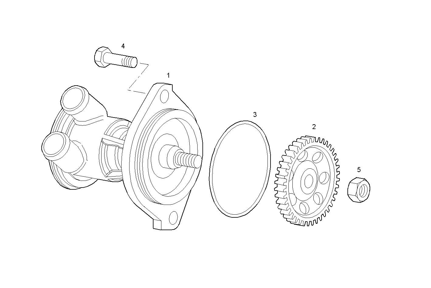 SEA WATER PUMP - N45MNAM10.01 NEF 4 mechanic. parts diagram