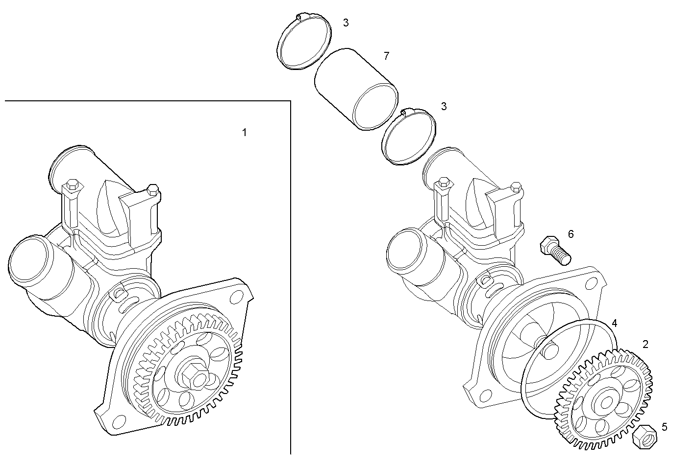 SEA WATER PUMP - N60ENTM40.10A001 NEF 6 electron. parts diagram