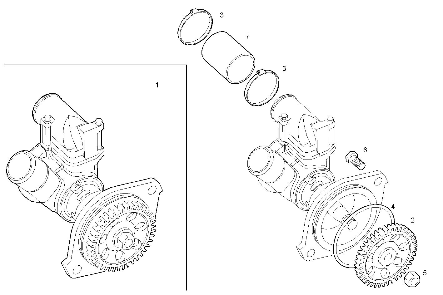 SEA WATER PUMP - N60ENTM37.10 NEF 6 electron. parts diagram