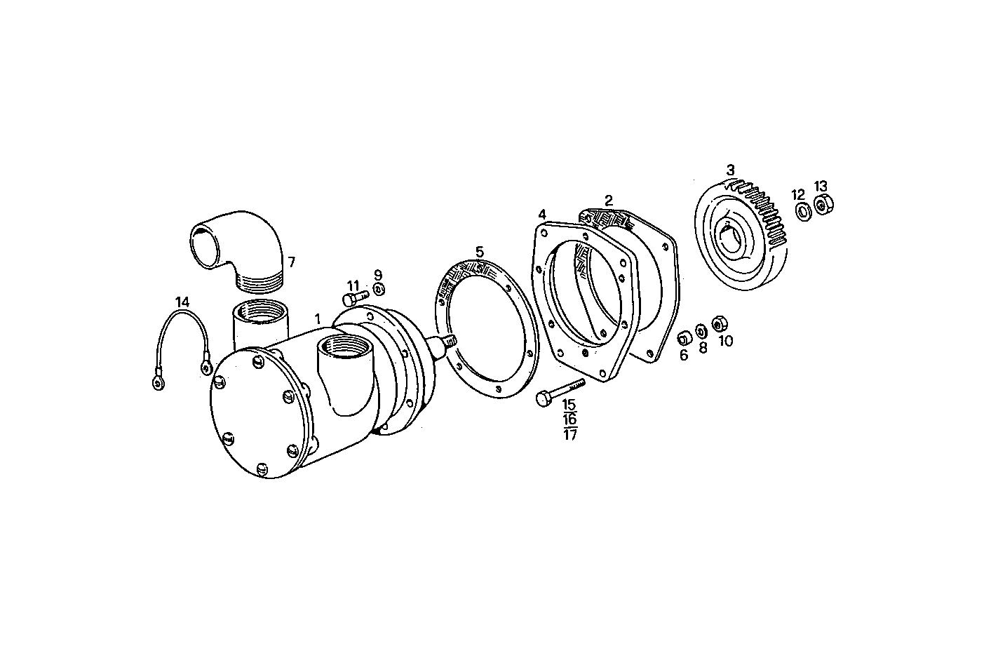SEA WATER PUMP - 8460M15.12 8460M15 parts diagram