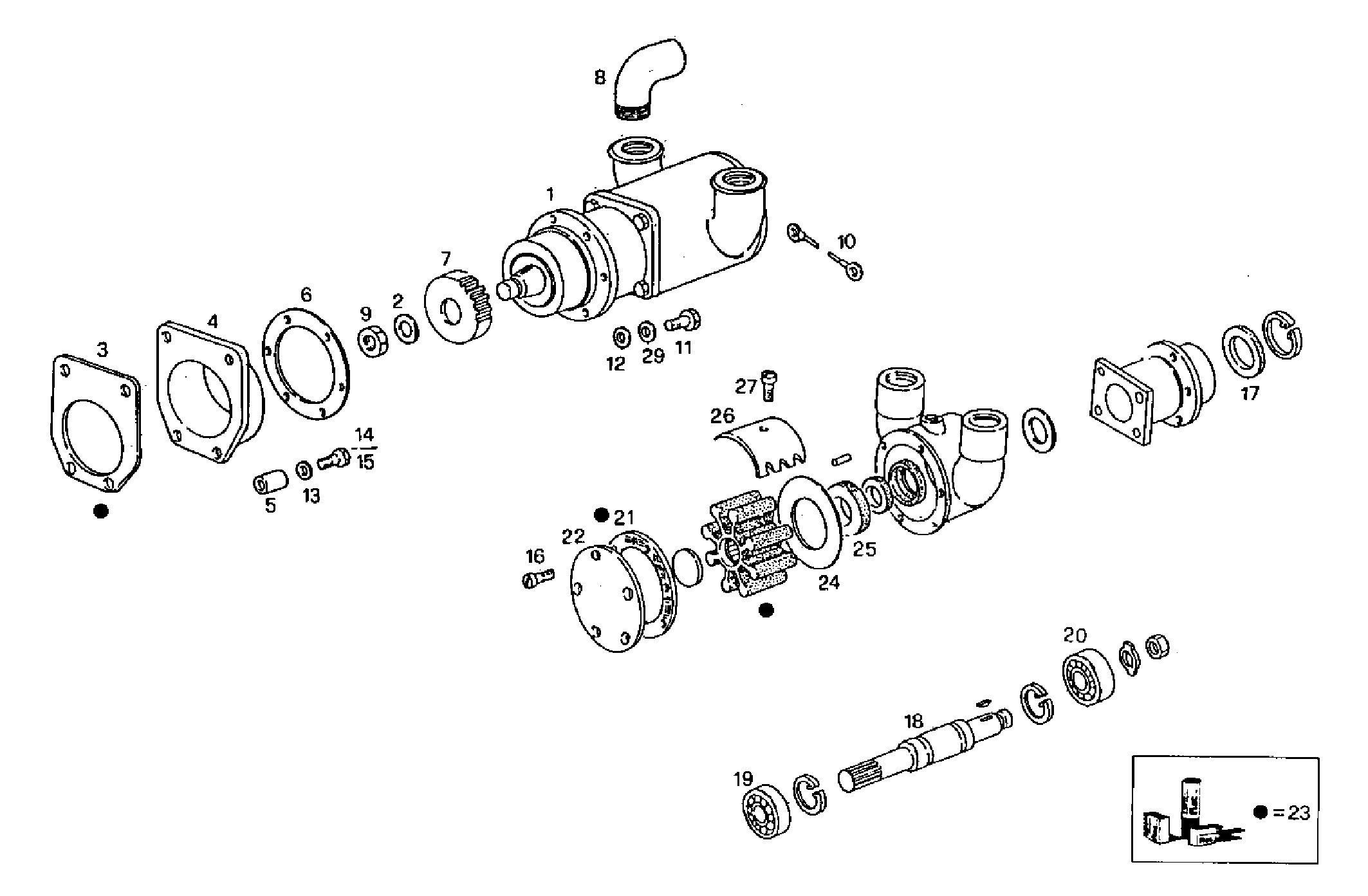 SEA WATER PUMP - 8210M22.10 8210M22 parts diagram